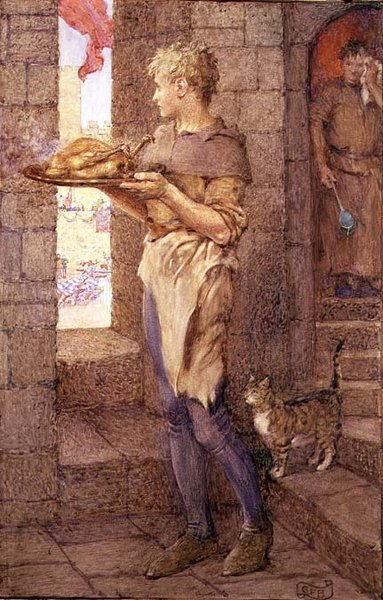 "Então Gareth for Glory sofreu o Sooty Yoke of Kitchen Vassalage" de Eleanor Fortescue-Brickdale