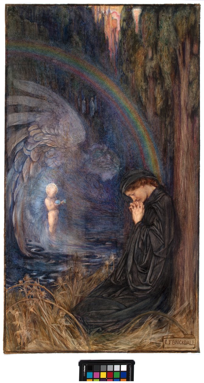 A Criança Póstuma, c. 1904 (aguarela e guache sobre papel) de Eleanor Fortescue Brickdale
