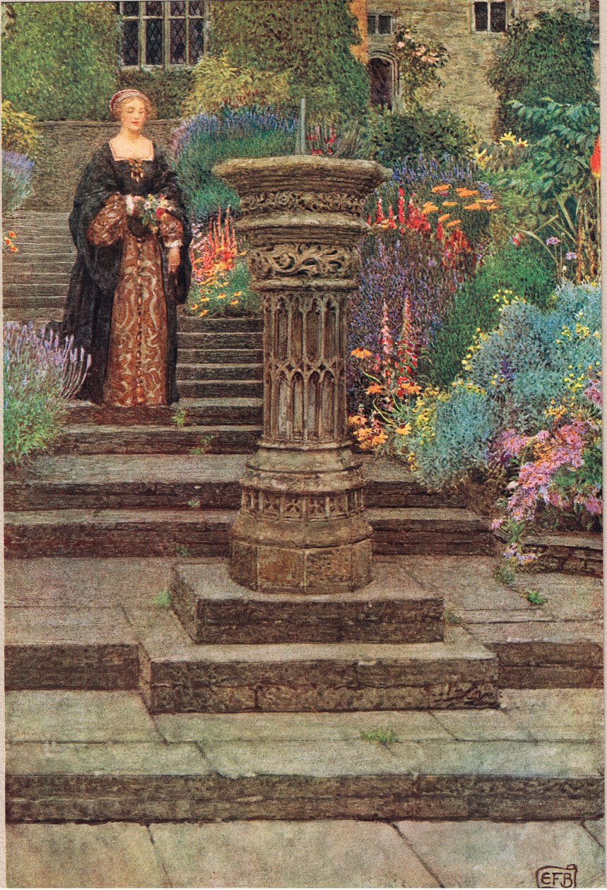 Mulher em um jardim, ilustração de 
