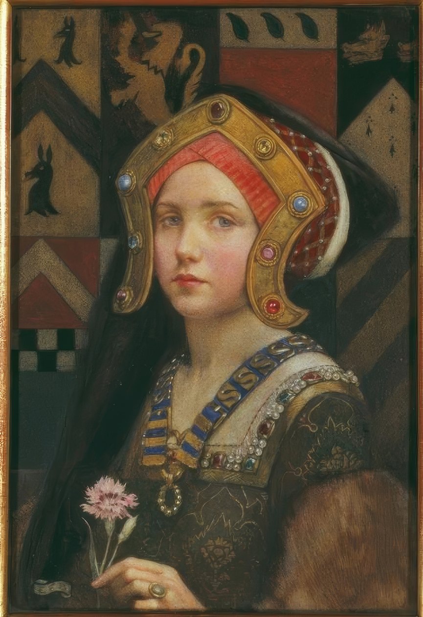 Cabeça de uma garota Tudor de Eleanor Fortescue Brickdale