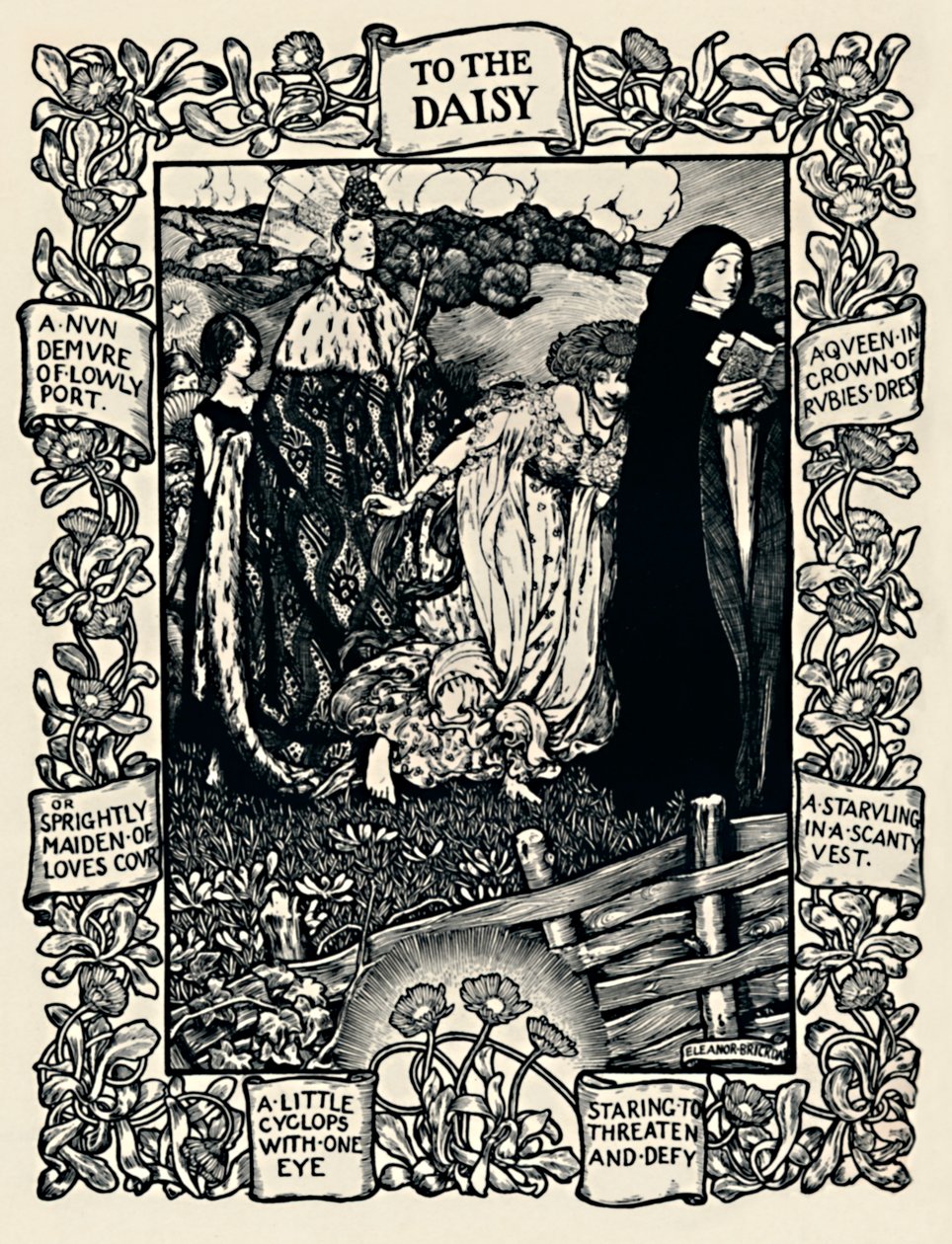 Ilustração para o poema de Wordsworths para a margarida, nº 2, 1923 de Eleanor Fortescue Brickdale
