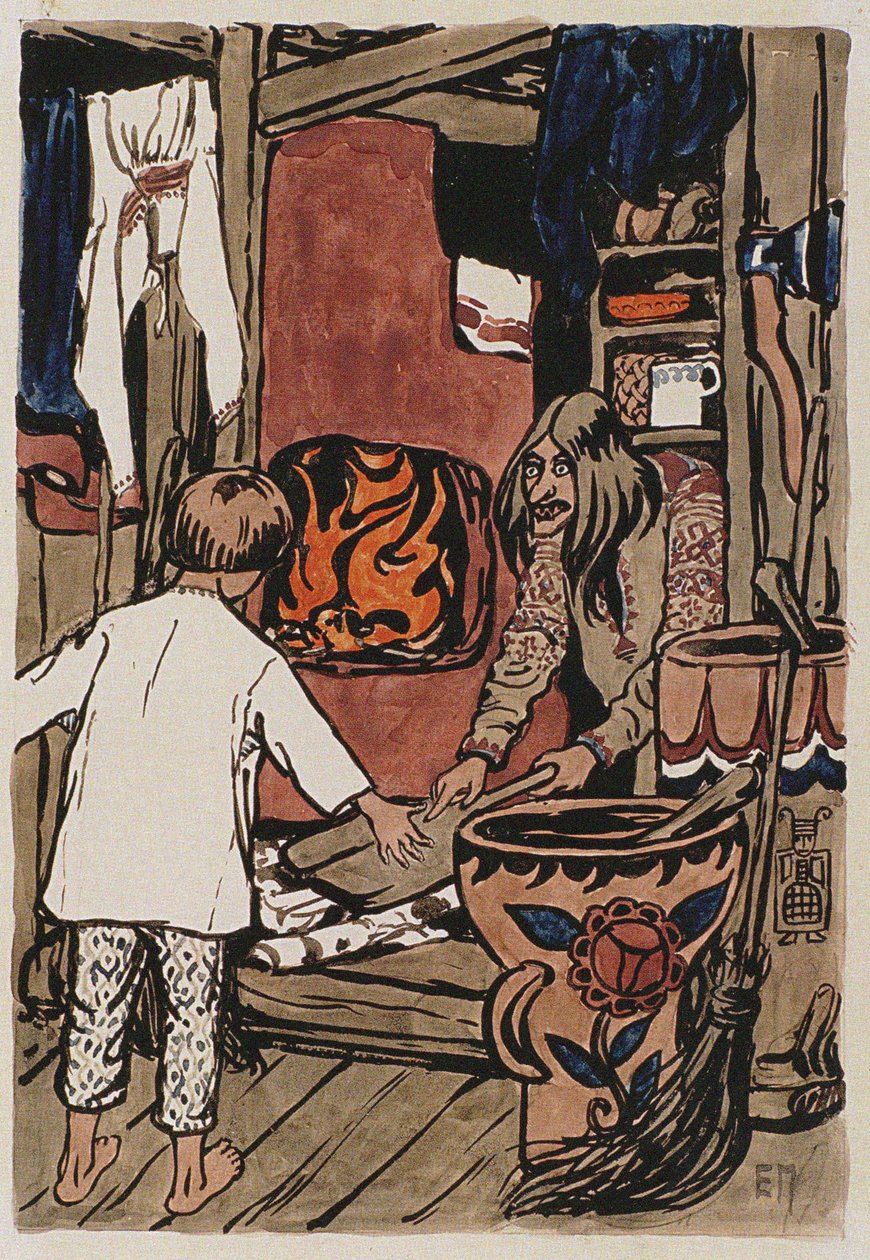 Ilustração do The Tale Synko-Philipko de Elena Dmitryevna Polenova