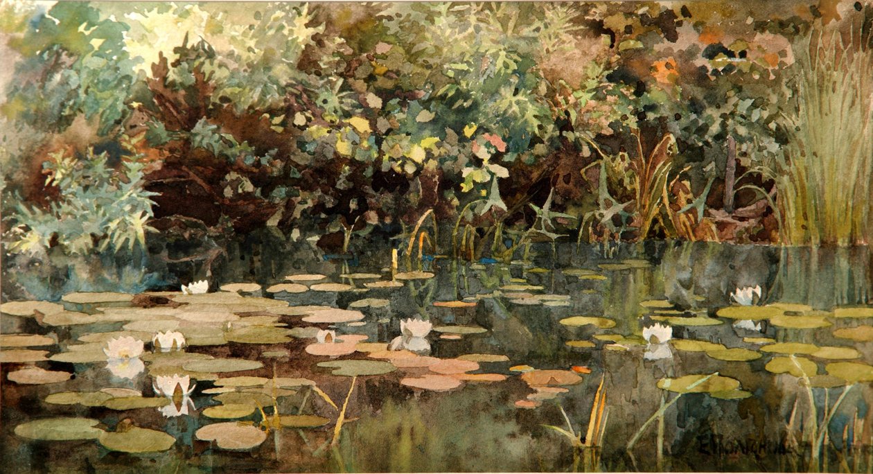 Lagoa com nenúfares, início dos anos 1890 de Elena Dmitryevna Polenova