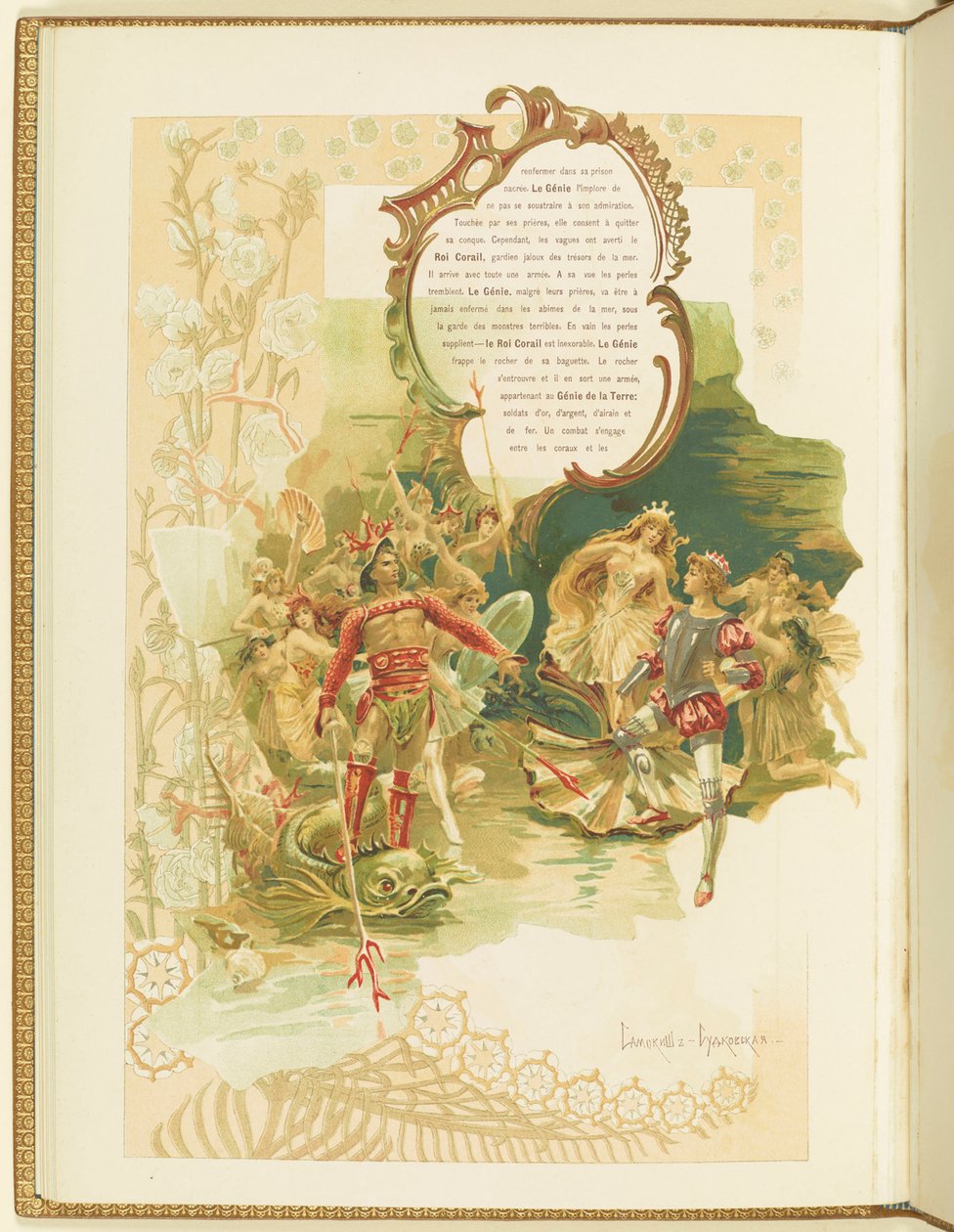 Programa para o balé La Perle de Marius Petipa e Riccardo Drigo, 1896. de Elena Petrovna Samokish Sudkovskaya
