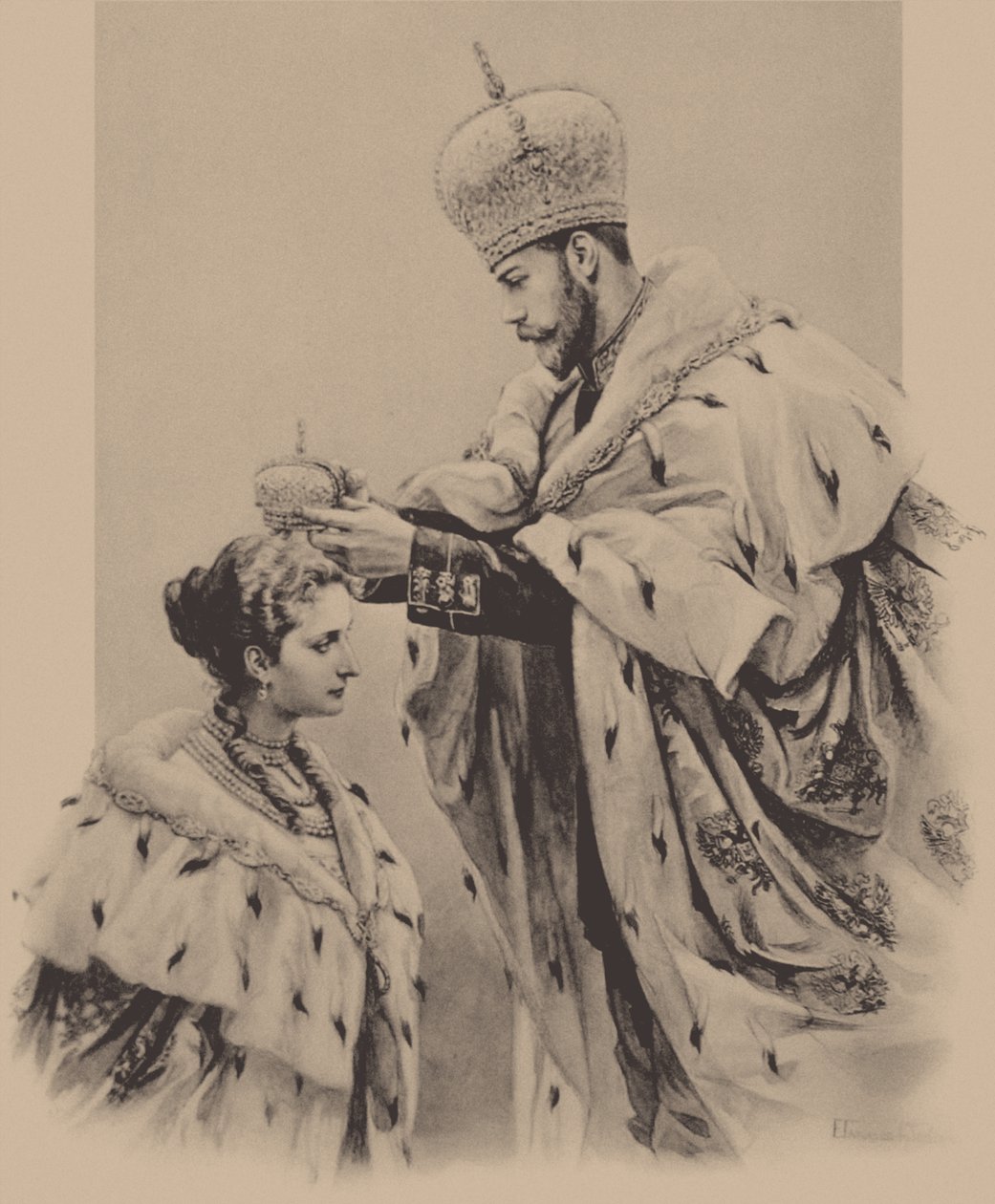 A Coroação da Imperatriz Alexandra Fyorodovna, 1899 de Elena Petrovna Samokish Sudkovskaya