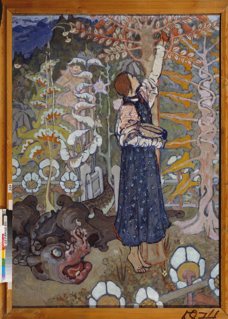 Un conte de fee (La belle et la bete) - Um conto de fadas (Menina e a besta) - Pintura de Elena Dmitryevna Polenova (1850-1898), óleo sobre tela de Elena Polenova