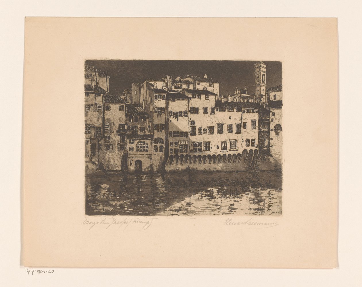 Borgo San Jacopo (Firenze) (título original no objeto) de Elena Wissmann (signed by artist)