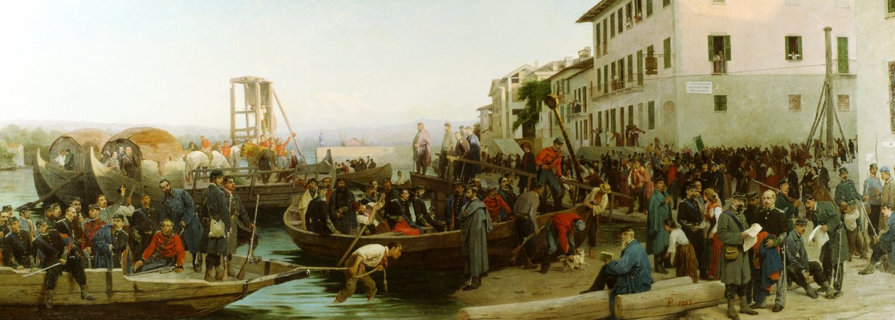 O desembarque em Sesto Calende em 26 de abril de 1859, 1865 de Eleuterio Pagliano