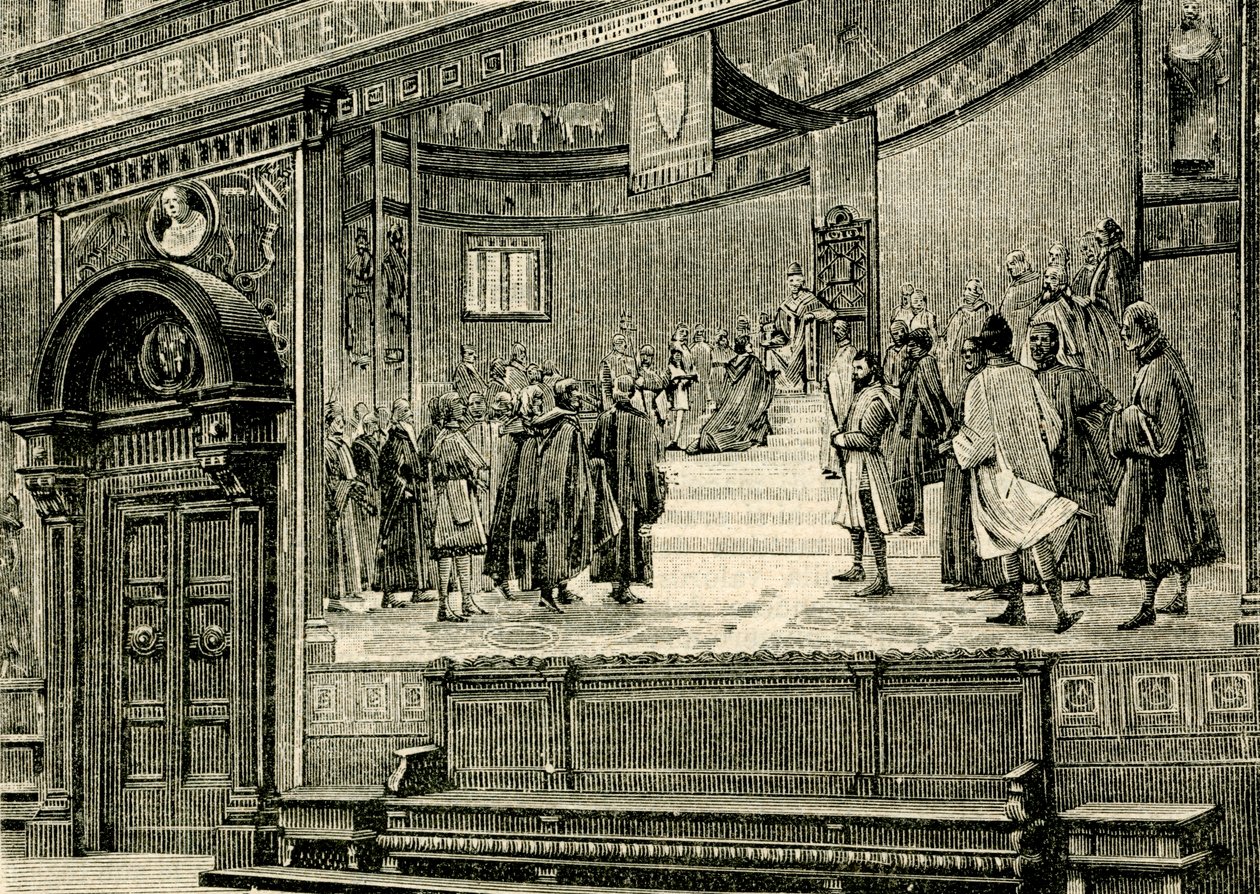 Os frescos da Sala Grande do Palácio dos Barnabitas, de Elia Bonci (1866-1953), Macerata, Marche, Itália de Elia Bonci