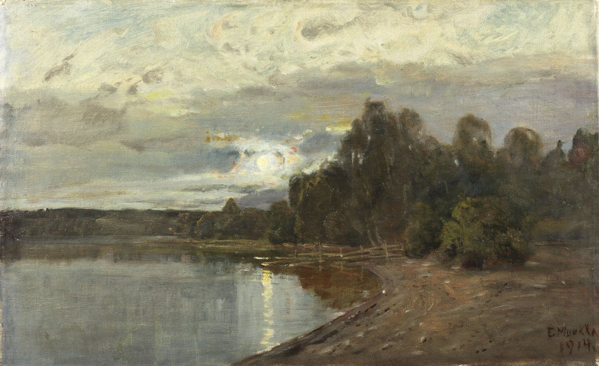 KuutamomaisemanEnglish: Landscape in MoonlightnSwedish: Paisagem de insolação com manskenn de Elias Muukka
