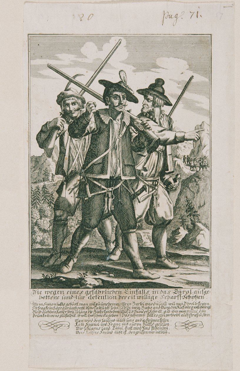 A defesa tirolesa de 1703: Scharff-Schützen de Elias Baeck