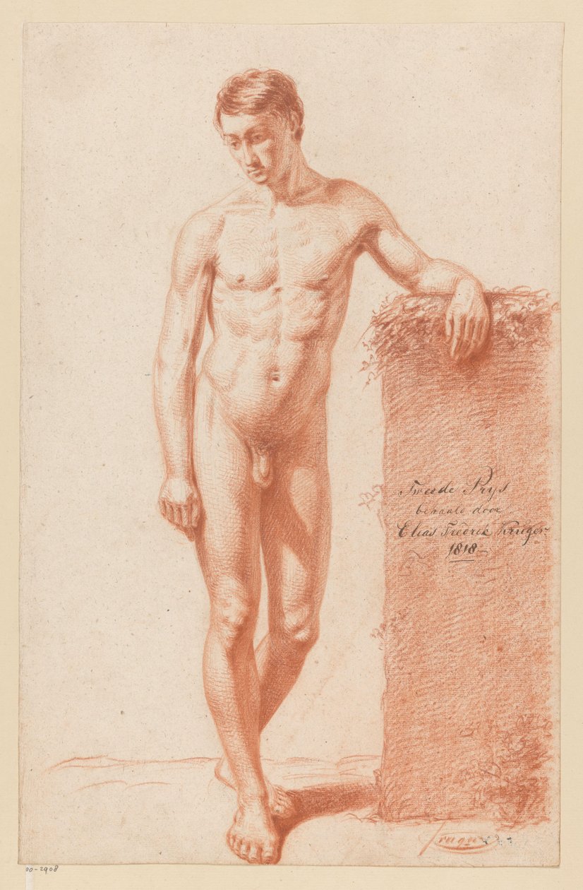 Nu masculino em pé, visto de frente (2º prêmio 1818) de Elias Friedrich Kruger