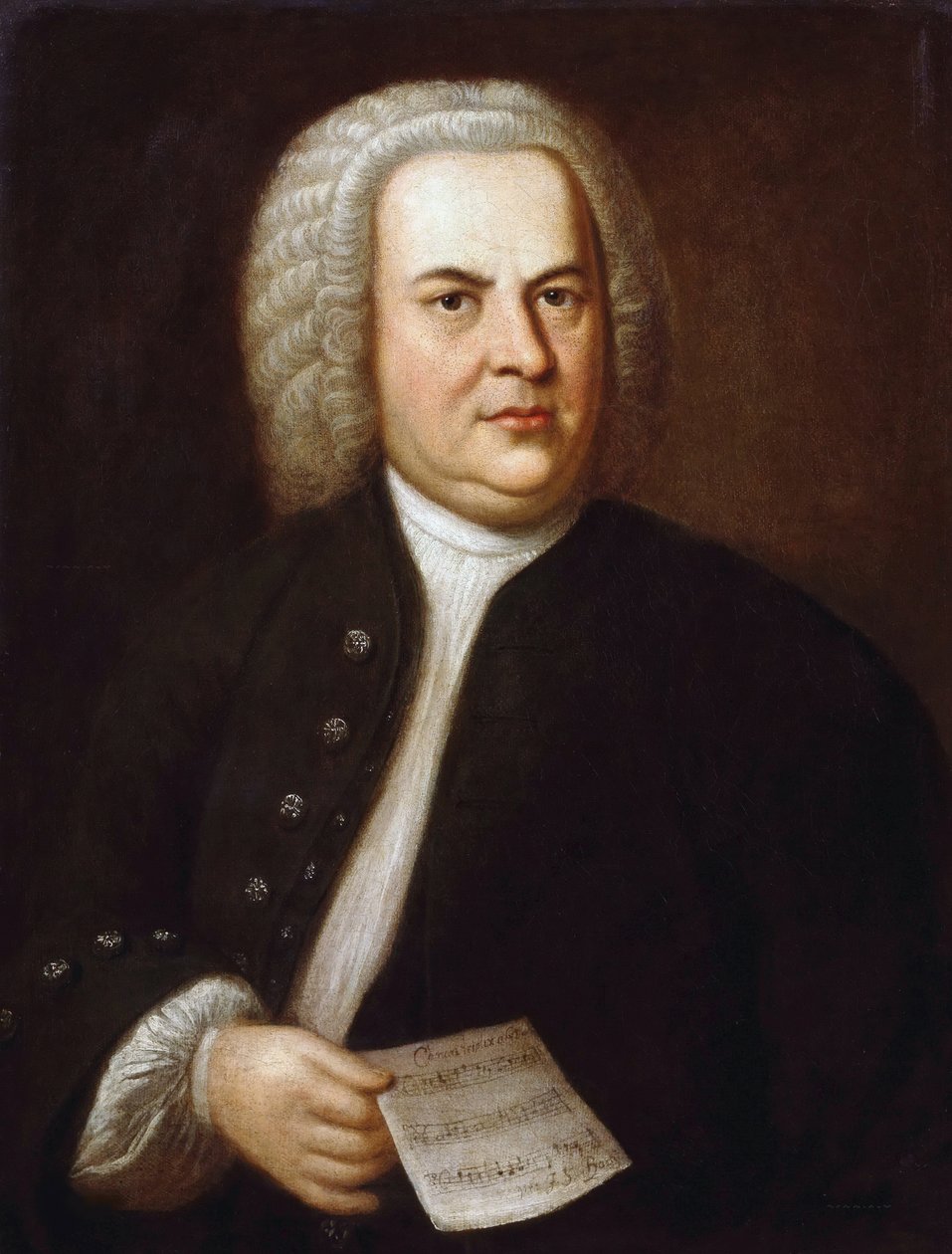 Retrato de Johann Sebastian Bach, de Haussmann, Elias Gottlob (1695-1774) (óleo sobre tela) de Elias Gottleib Haussmann