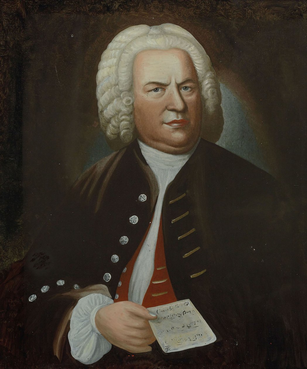 Retrato de Johann Sebastian Bach, meados do século XVIII.. de Elias Gottlob Haussmann