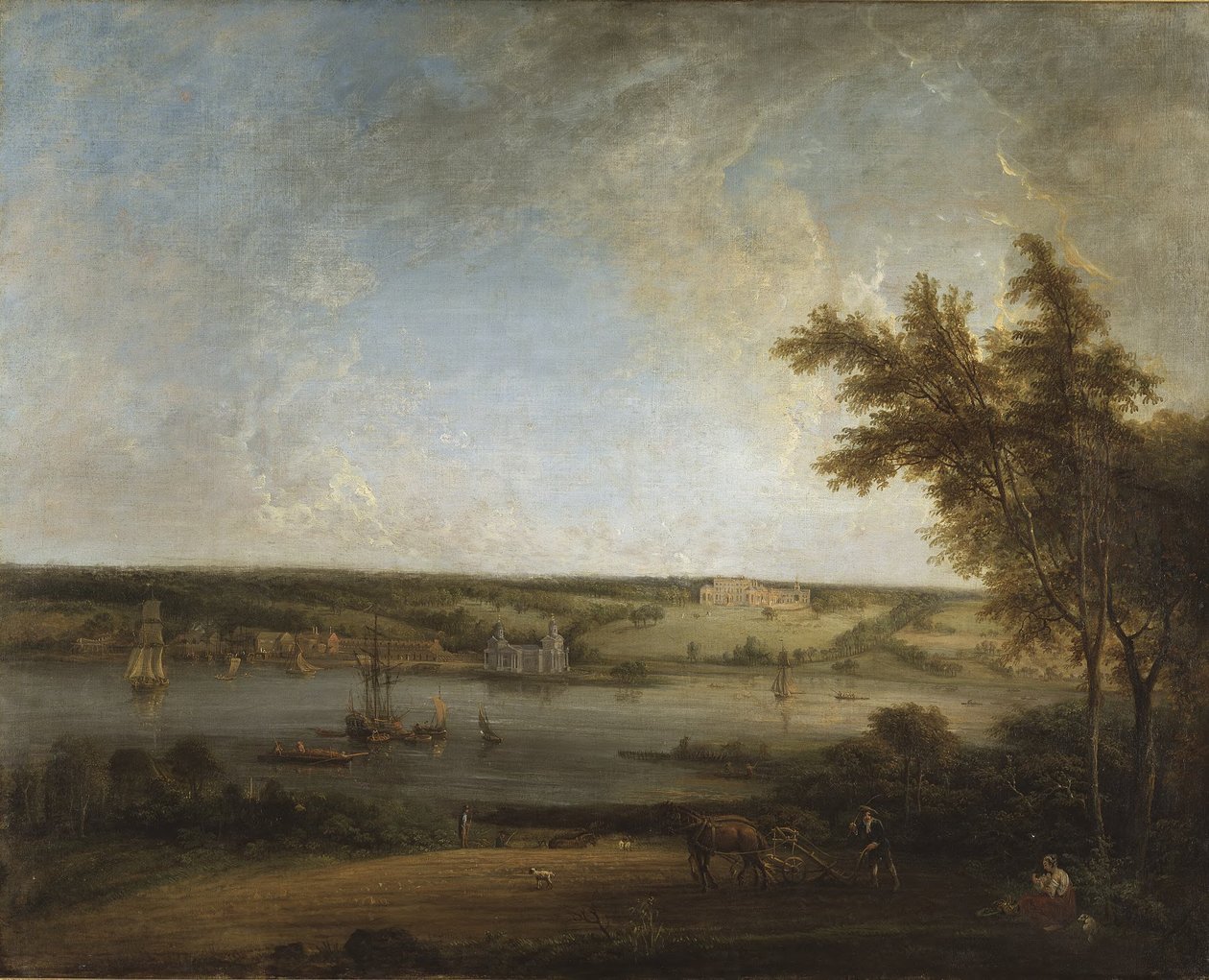 Paisagem inglesa vista de Mistley Hall, em Essex de Elias Martin