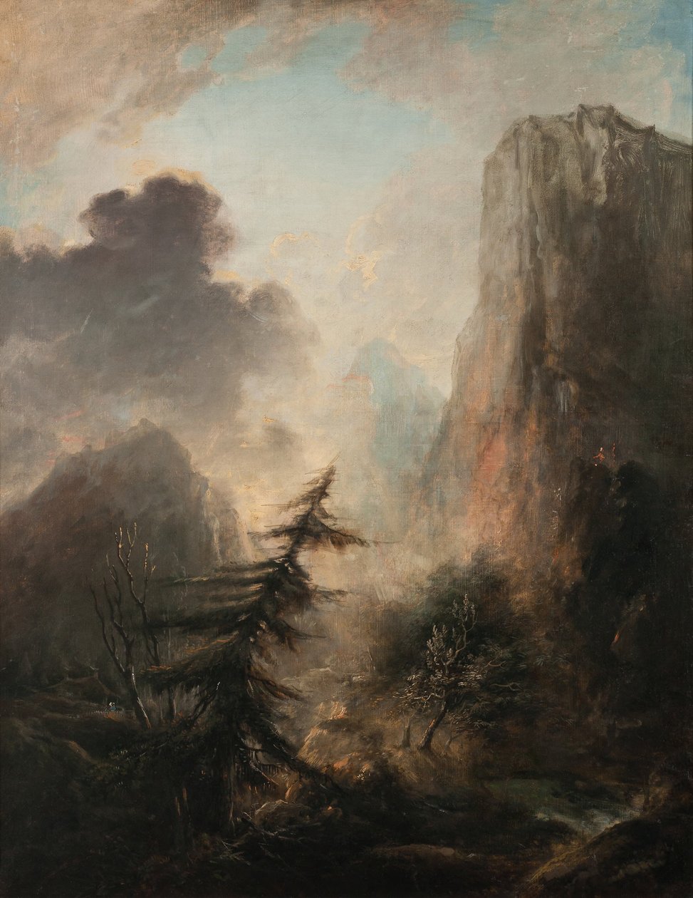 Paisagem romântica com abetos de Elias Martin