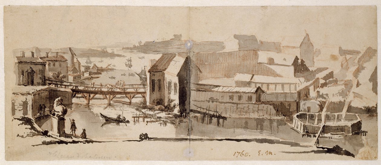 Vista sobre Helgeandsholmen de Elias Martin