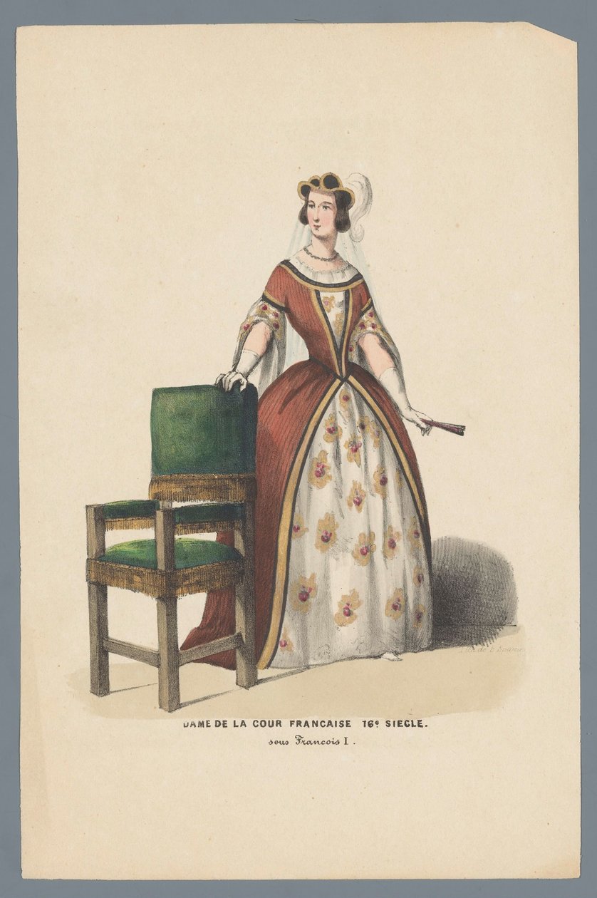 Senhora da Corte Francesa Século XVI. sob François I (título no objeto) de Elias Spanier