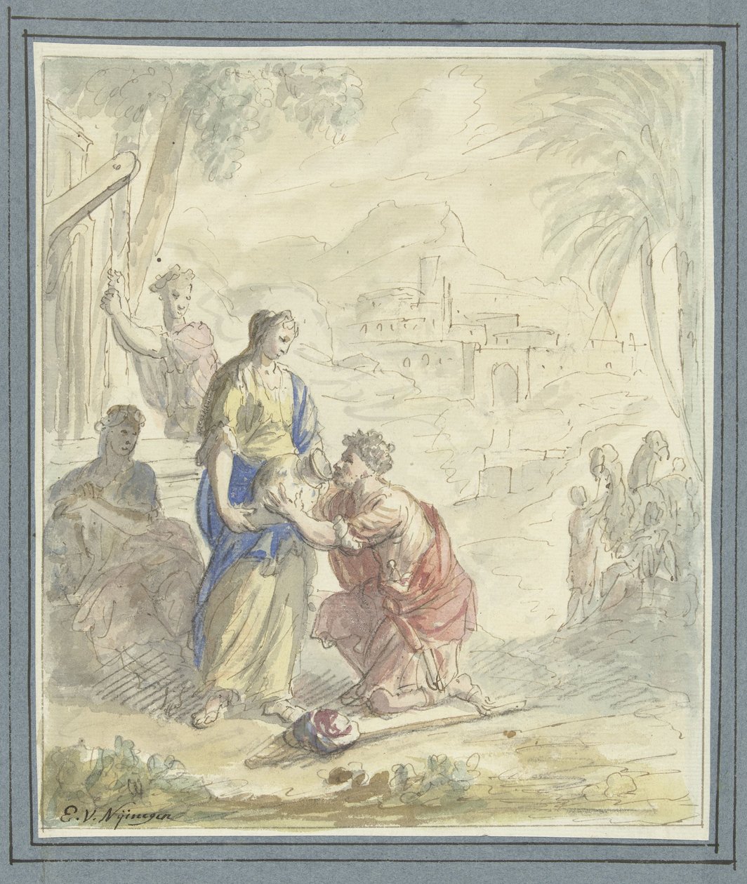 Rebekah e Elijah no poço de Elias van Nijmegen