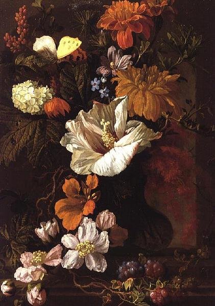 Ainda vida de flores (painel) de Elias van den Broeck