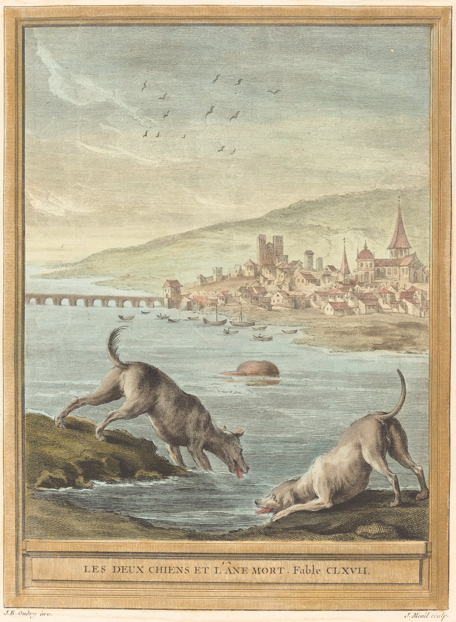 Dois Cães e o Burro Morto de Elie du Mesnil after Jean Baptiste Oudry