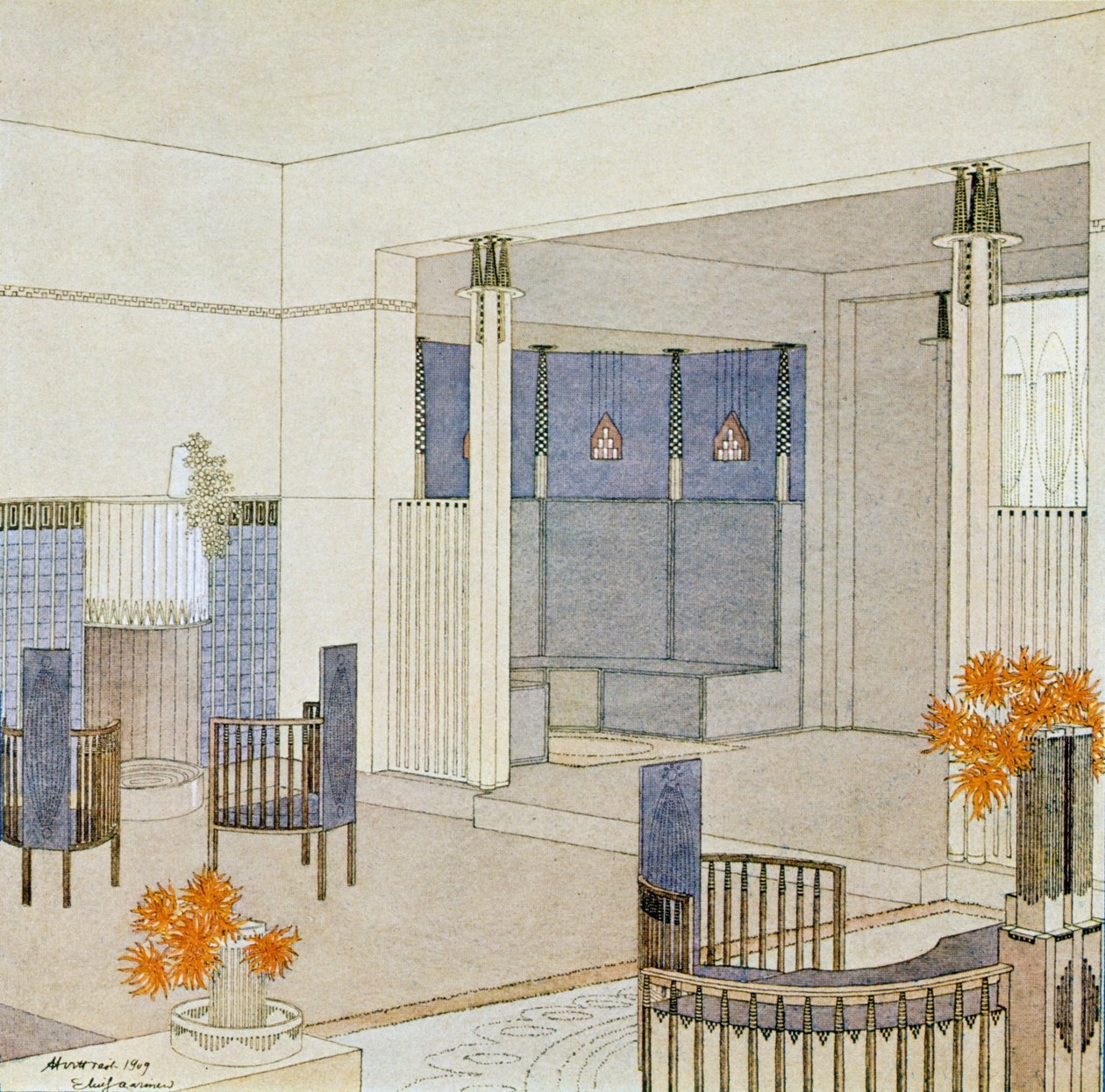 Design para sala de estar de uma senhora, de 