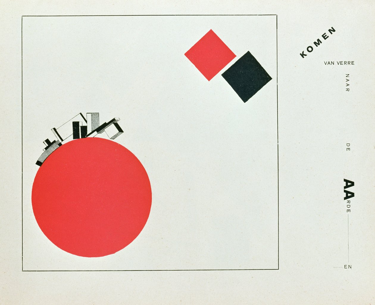 Ilustração para &39;A história de dois quadrados&39;, escrito pelo artista, pub. em Berlim, 1922 (livro impresso) de Eliezer Markowich Lissitzky