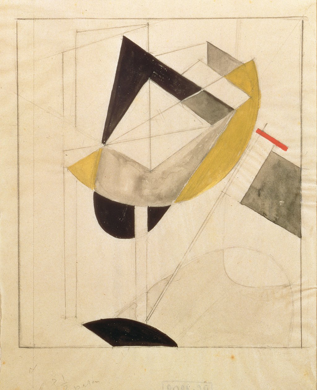 Proun 19, 1920 (lápis e wc no papel) de Eliezer Markowich Lissitzky