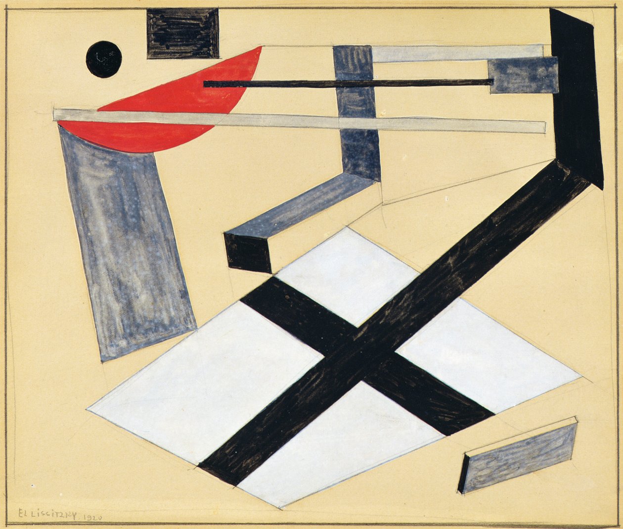 Estudo para Proun30T, 1920 de Eliezer Markowich Lissitzky