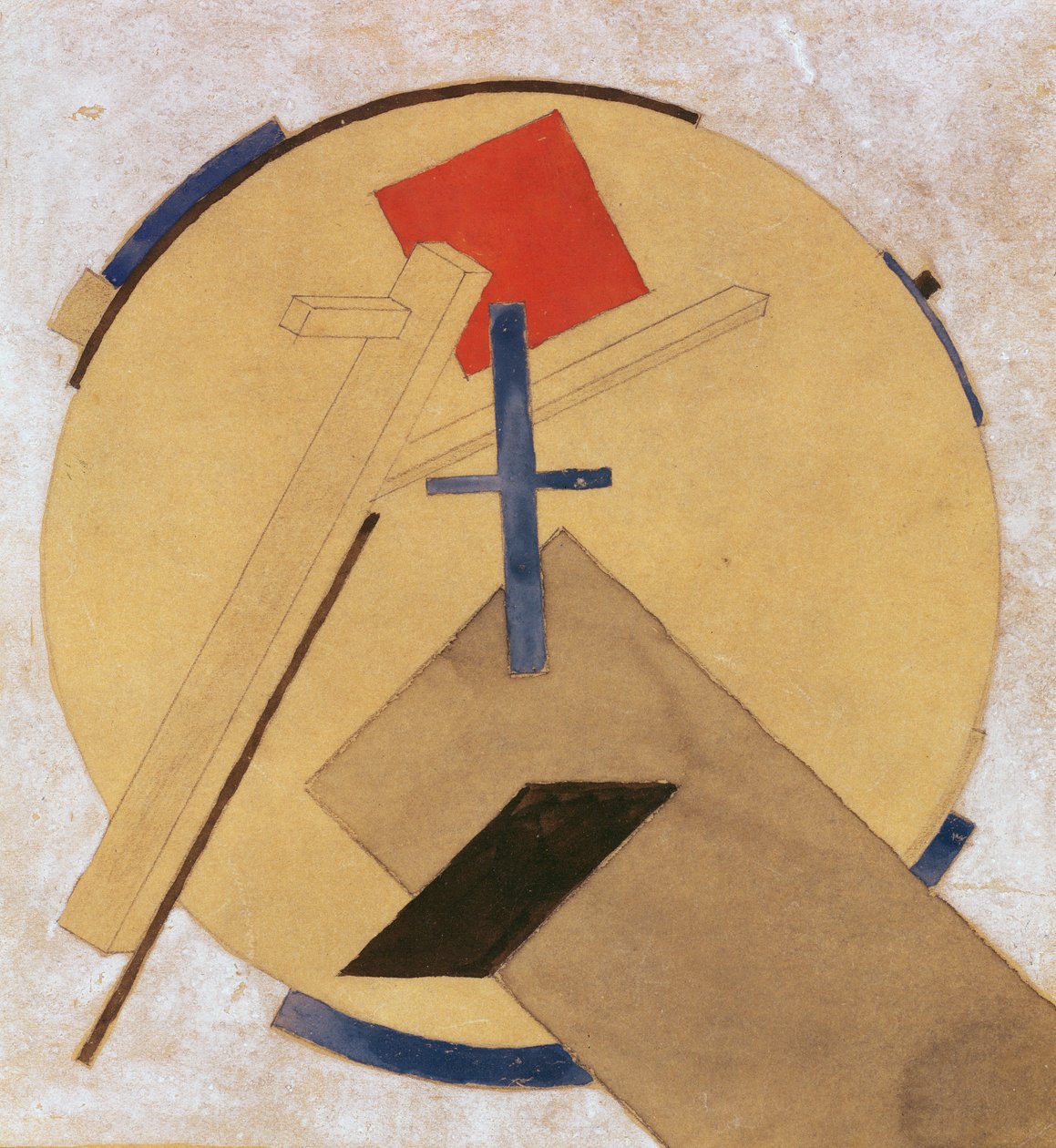 Estudo Proun sem título, c.1919-20 de Eliezer Markowich Lissitzky