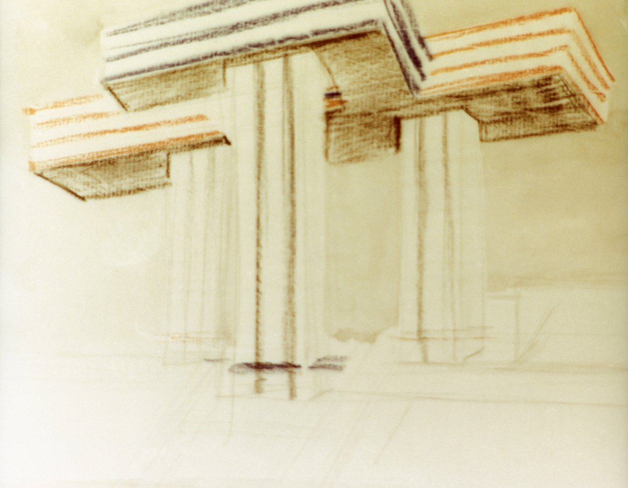 Desenho de projeto para o edifício proposto wolkenbugel (nuvem-ferro) por el lissitzky (lazar markovich lissitzky) que nunca foi construído de Eliezer Markowich Lissitzky