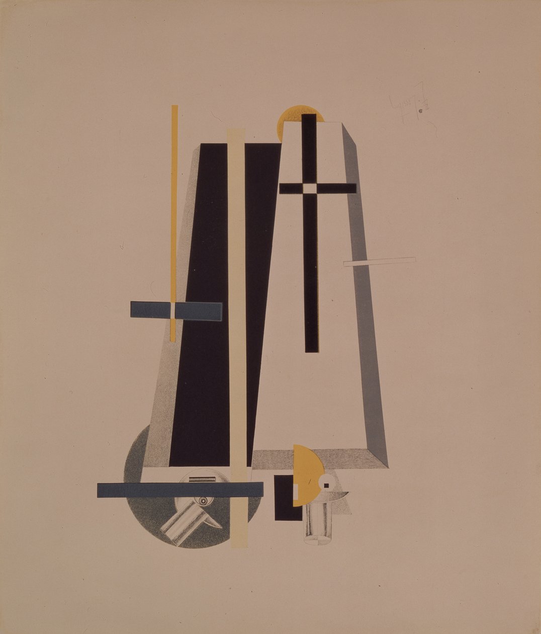 Fabricantes de caixões. Estatueta para a ópera Vitória sobre o sol de A. Kruchenykh, 1920-1921 de Eliezer Markowich Lissitzky