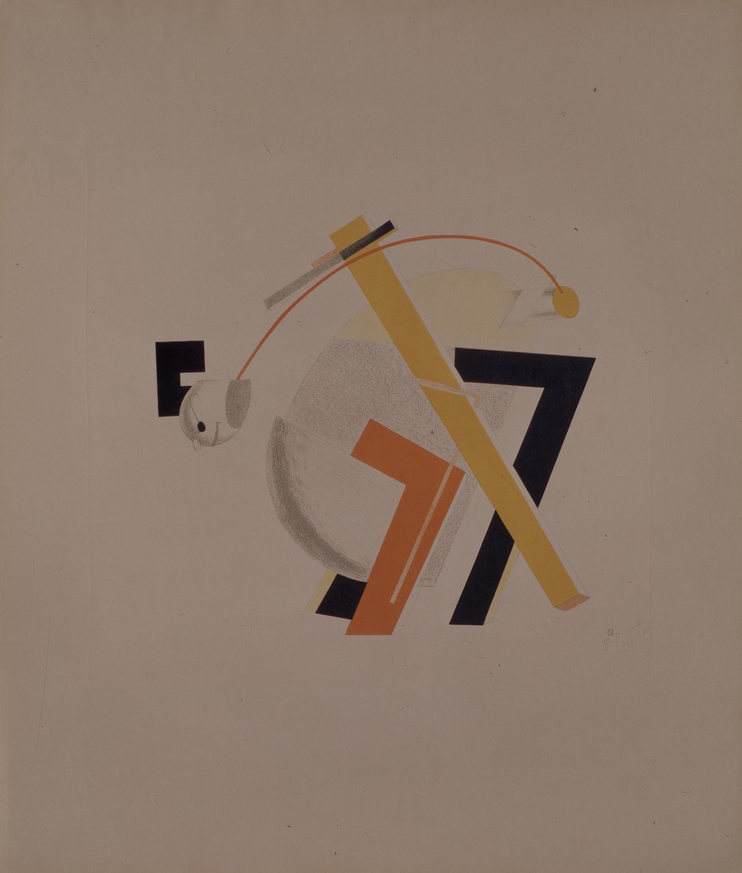Velho residente. Estatueta para a ópera Vitória sobre o sol de A. Kruchenykh, 1920-1921 de Eliezer Markowich Lissitzky