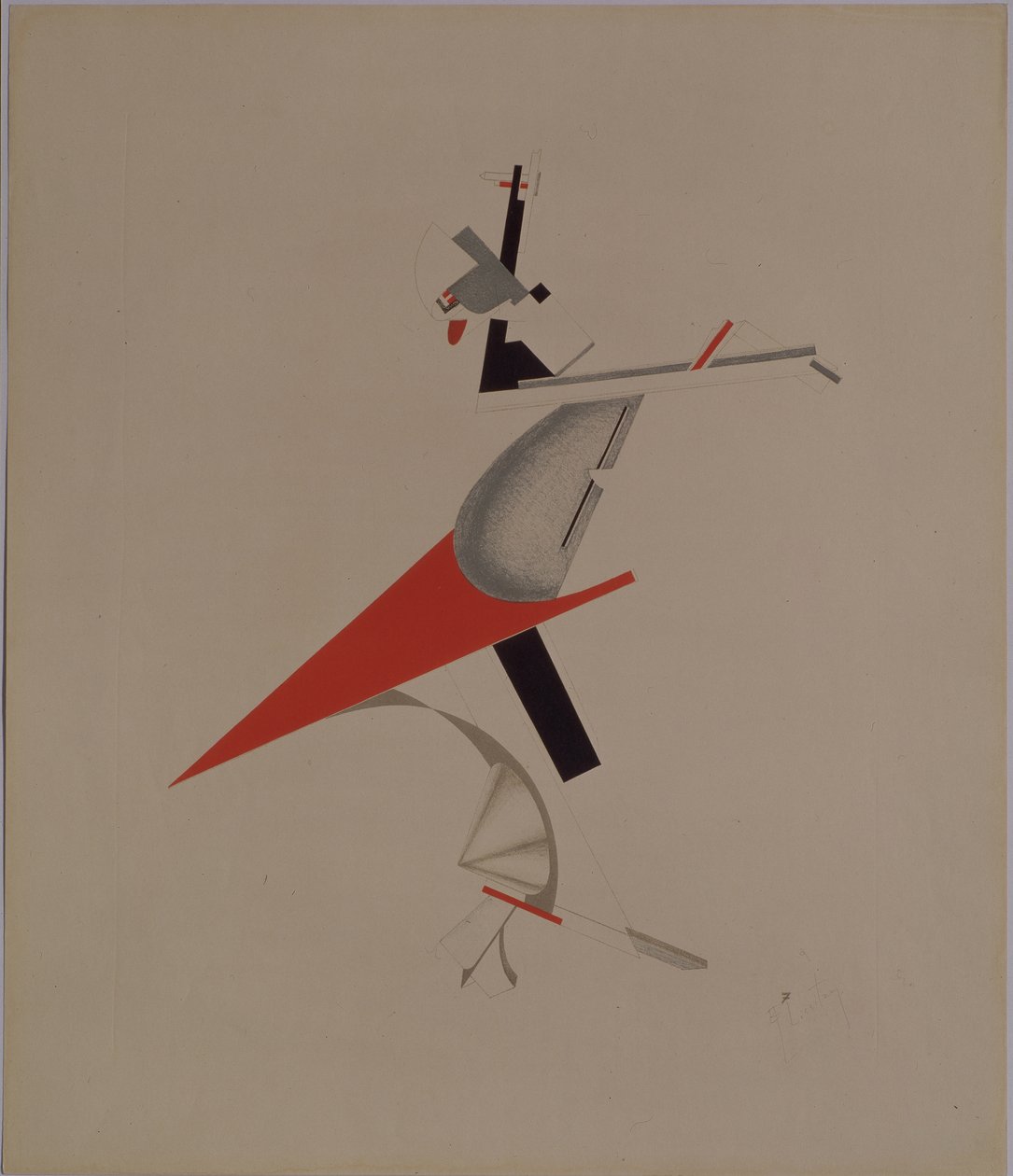 Rufião. Estatueta para a ópera Vitória sobre o sol de A. Kruchenykh, 1920-1921 de Eliezer Markowich Lissitzky
