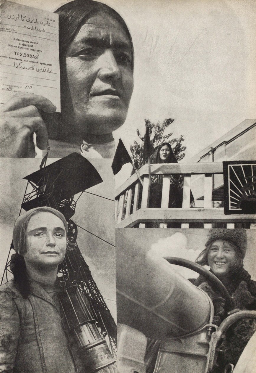 Mulher soviética Ilustração da URSS Builds Socialism, 1933. de Eliezer Markowich Lissitzky