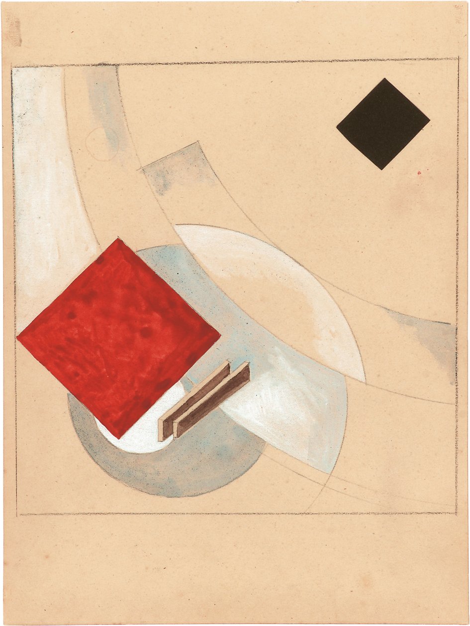 Estudo para a história de dois quadrantes, c. 1920 de Eliezer Markowich Lissitzky