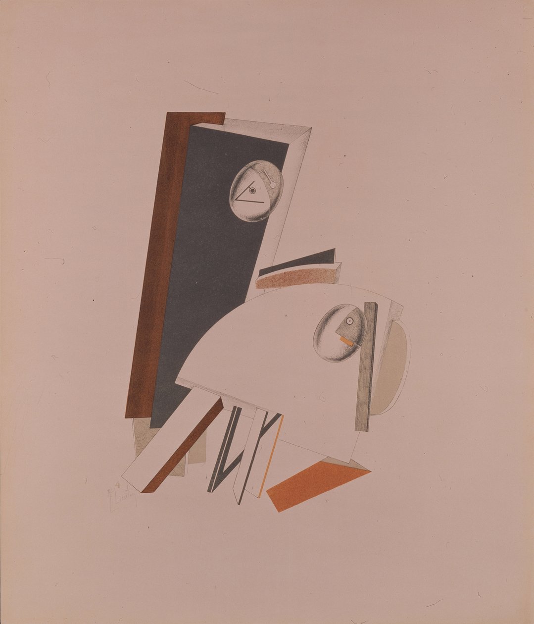 Os covardes. Estatueta para a ópera Vitória sobre o sol de A. Kruchenych, 1920-1921 de Eliezer Markowich Lissitzky