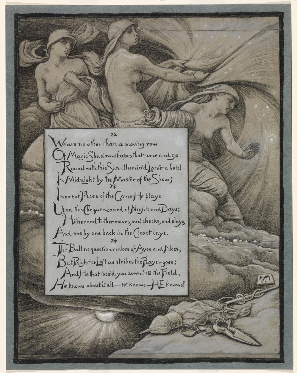 (Ilustração para o Rubáiyát de Omar Khayyám) Os destinos que se reúnem nas estrelas de Elihu Vedder