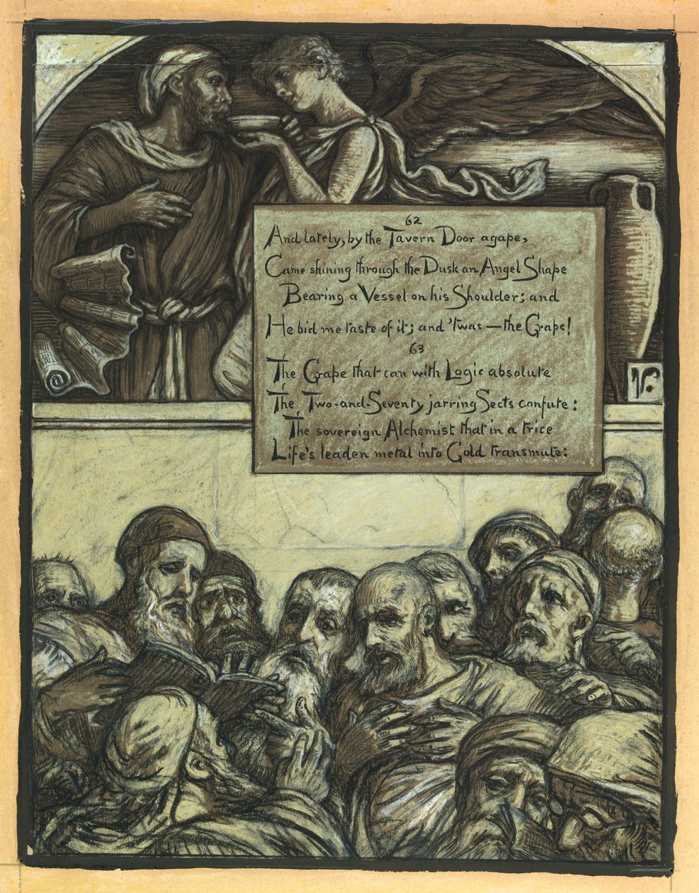 (Ilustração para o Rubáiyát de Omar Khayyám) As seitas que se chocam de Elihu Vedder