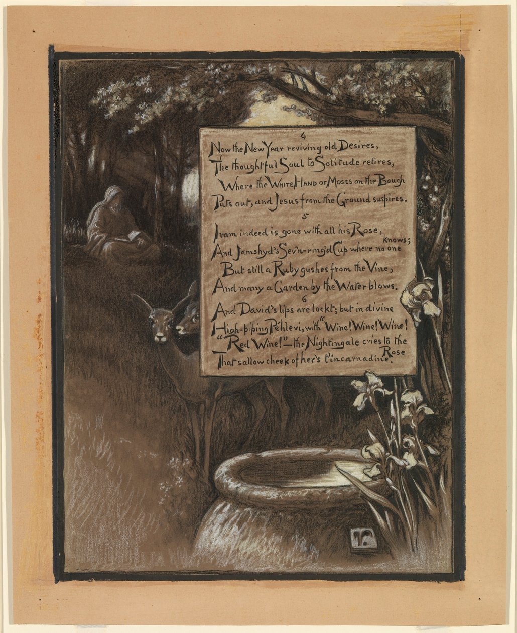 (Ilustração para o Rubáiyát de Omar Khayyám) A alma pensativa retira-se para a solidão de Elihu Vedder