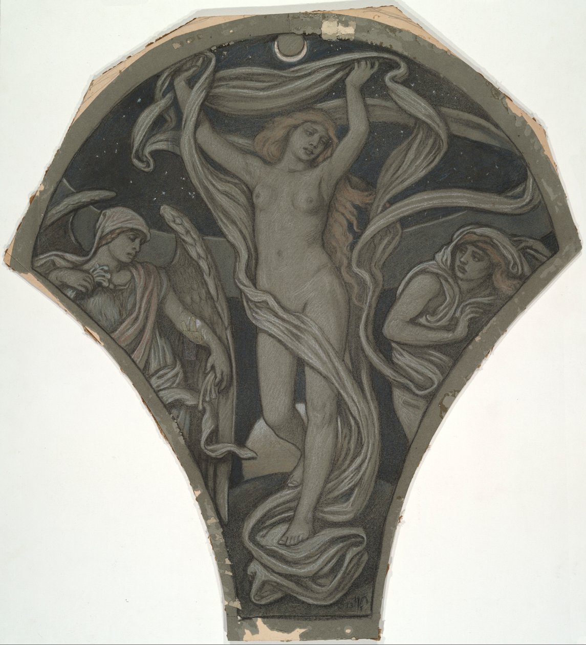 Cartoon for Luna, dos sessenta estudos para o teto de Huntington (1926,80) de Elihu Vedder