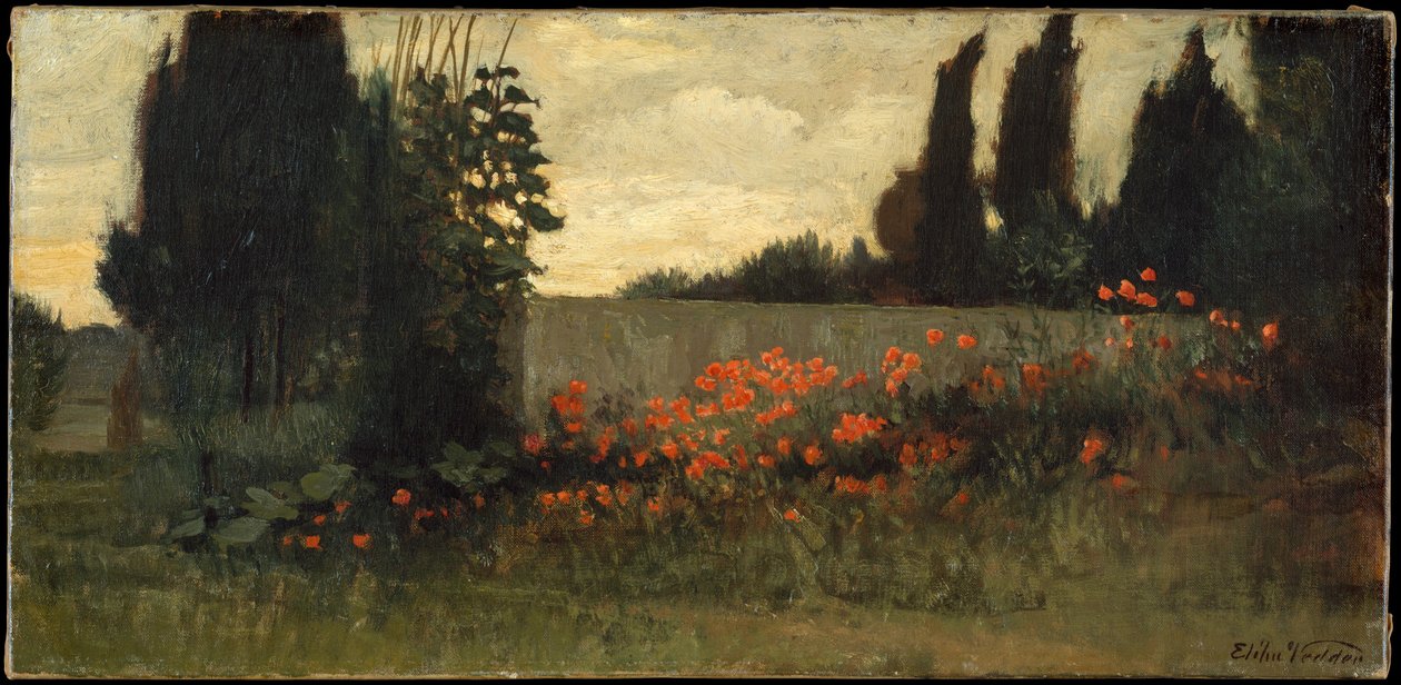 Ciprestes e papoilas de Elihu Vedder