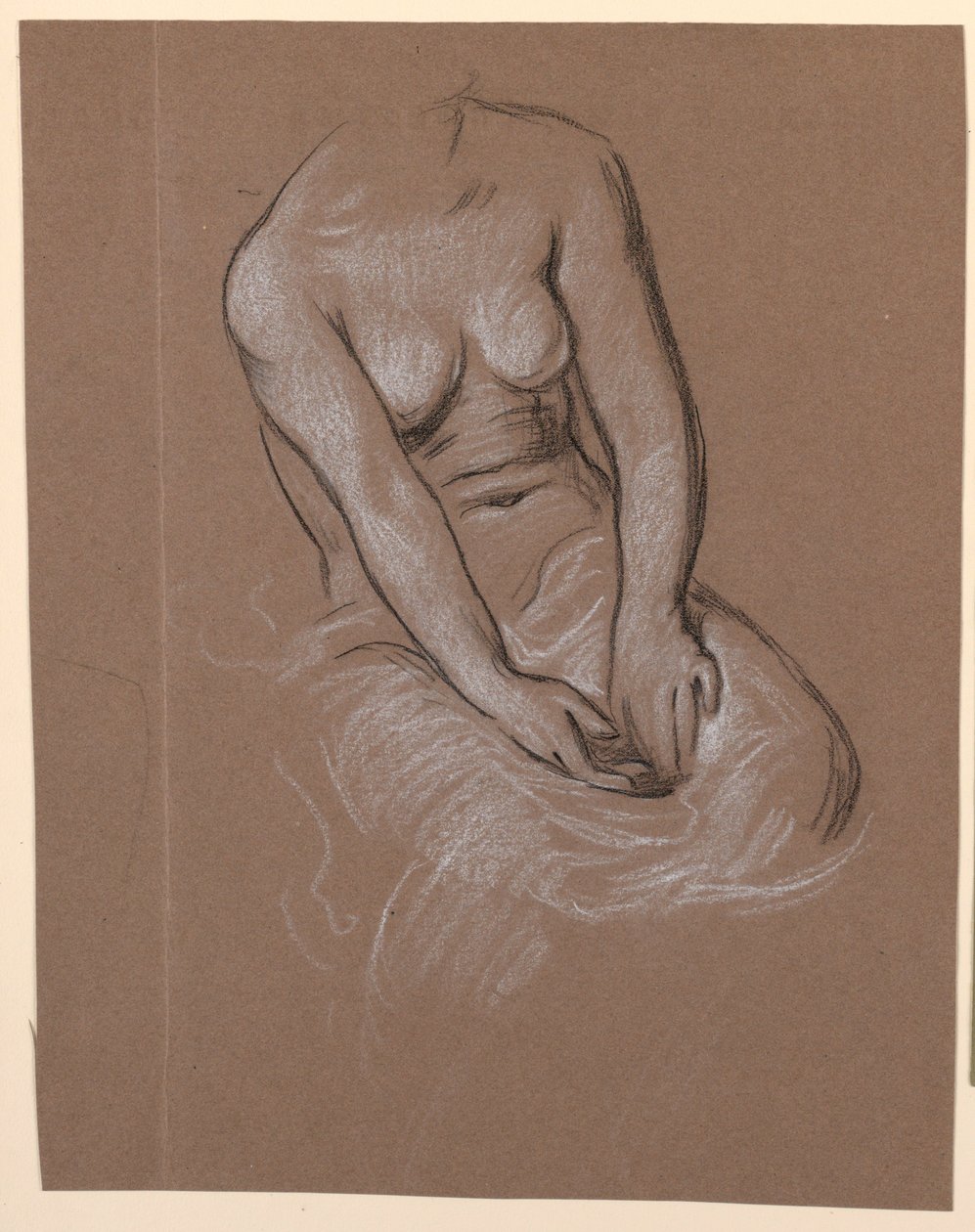 Desenho, Estudo do tronco feminino, ca. 1885 de Elihu Vedder
