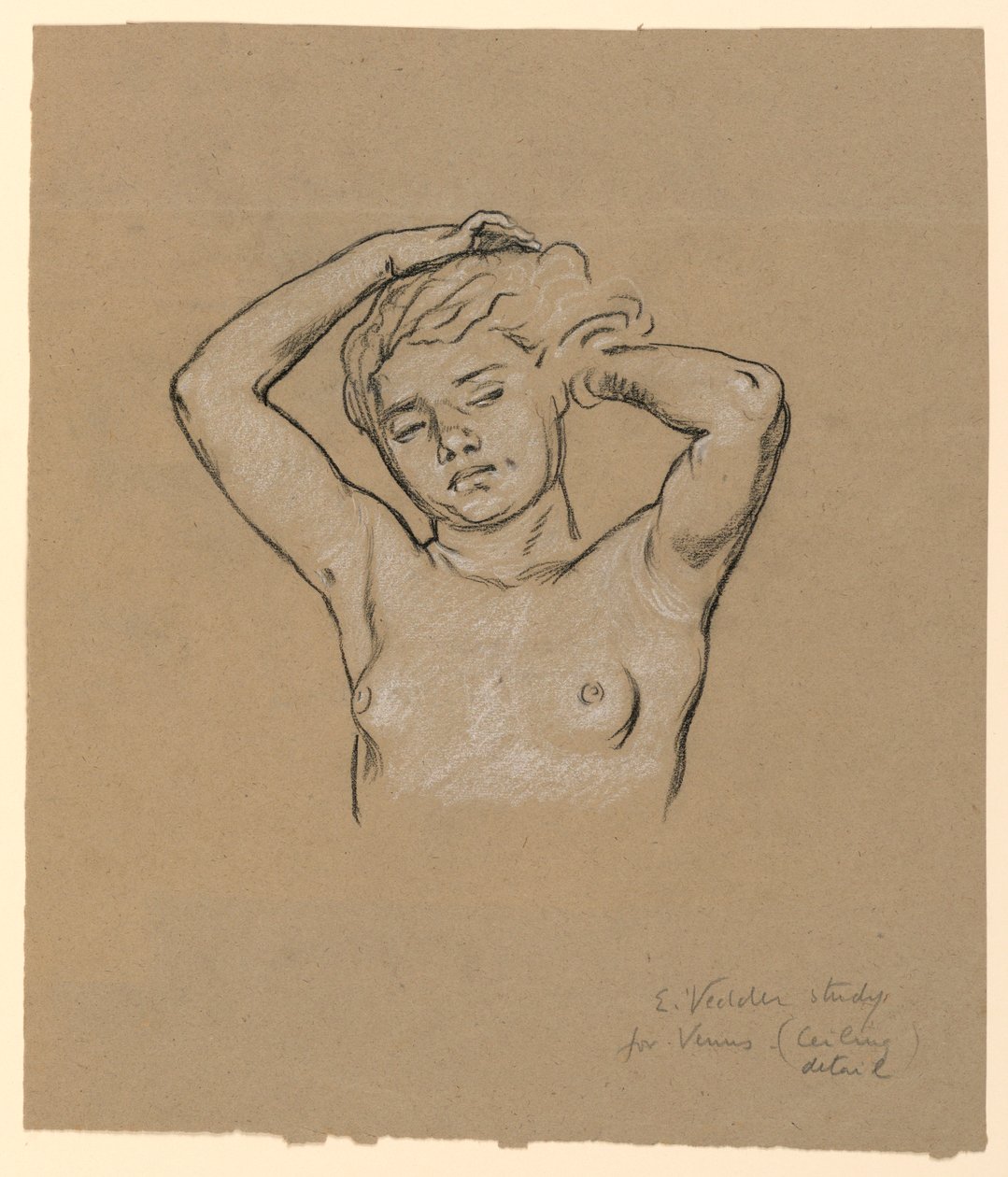 Desenho, Estudo para "Vénus", ca. 1885 de Elihu Vedder