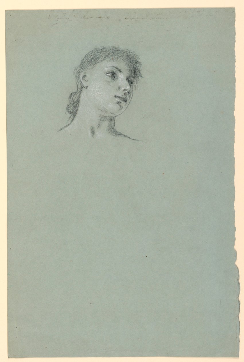 Desenho, Estudo de uma rapariga, ca. 1885 de Elihu Vedder