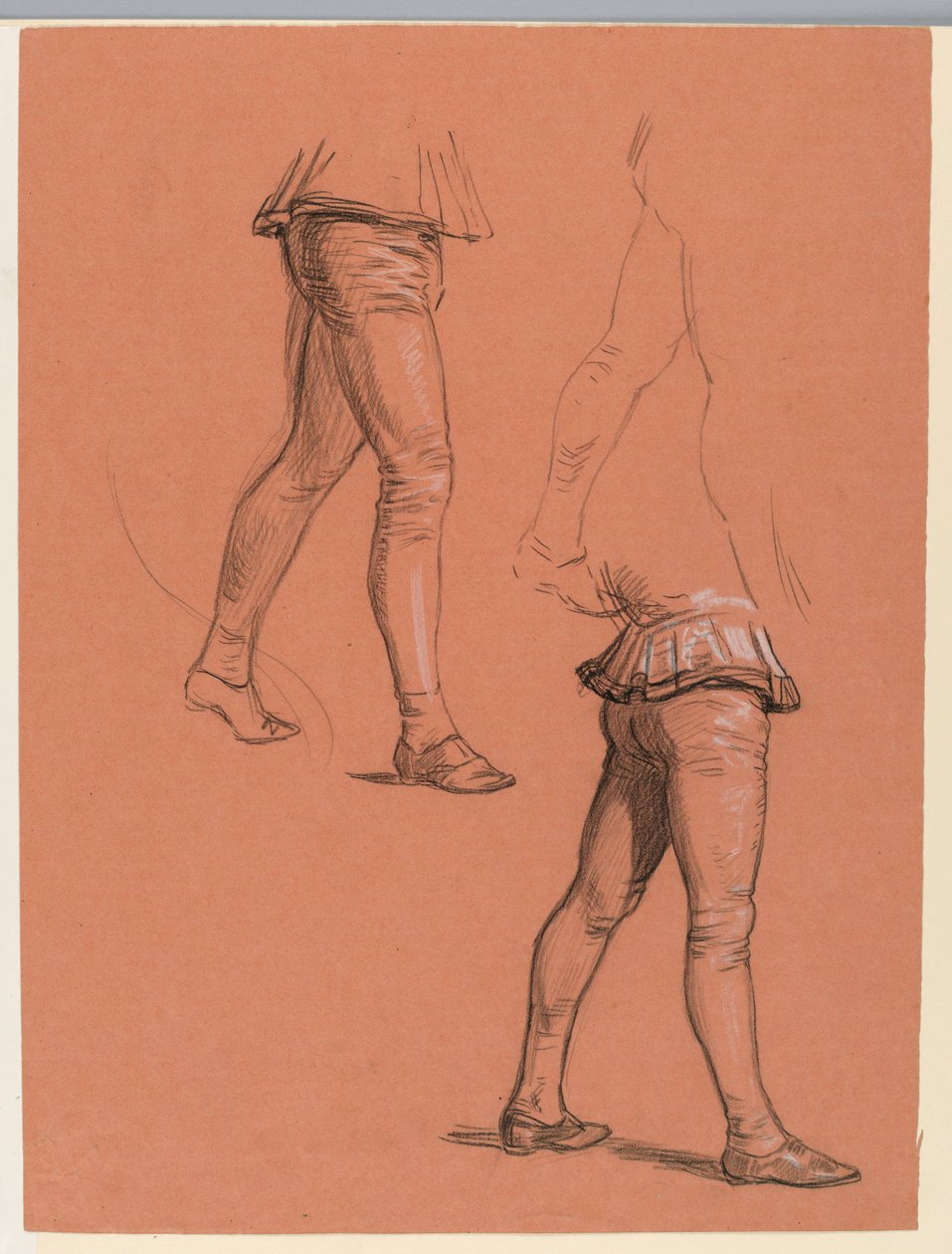 Desenho, pormenores de figuras fantasiadas, ca. 1885 de Elihu Vedder