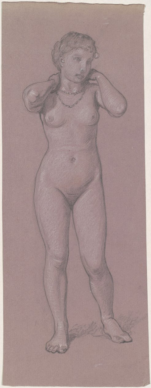 Nu feminino com colar de Elihu Vedder