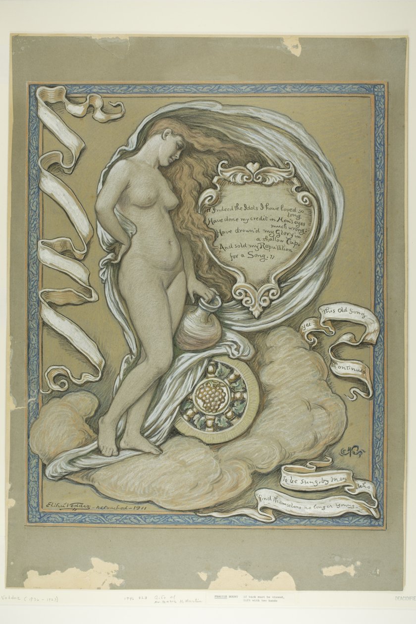 Estudo da Figura para Rubaiyat de Omar Khayyam de Elihu Vedder
