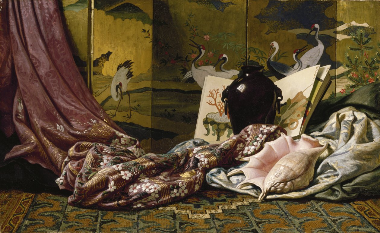 Ainda vida japonesa, 1879 de Elihu Vedder
