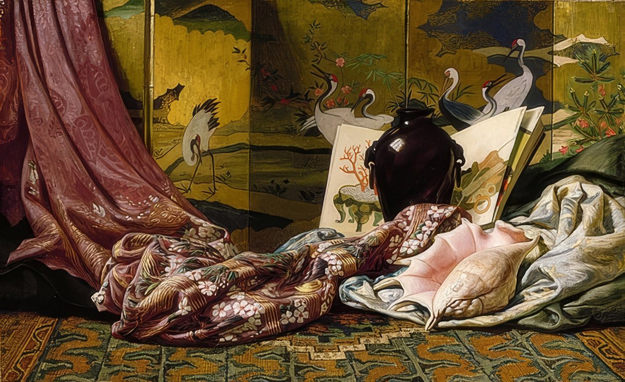 Ainda vida japonesa. 1879 de Elihu Vedder